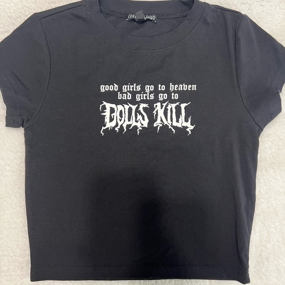 🖤 Dolls Kill “Good Girls Go to Heaven” Baby Tee – Size S - Picture 8 of 9